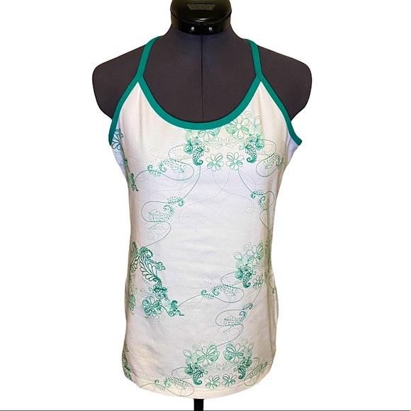 lululemon Power Y Floral White Scoop Tank Top